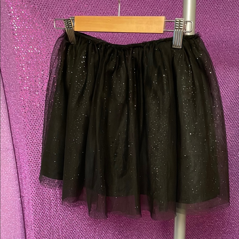🏝️🎉Cat & Jack Black Bubble Skirt Ruffled Sequin